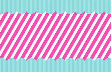 Pink vector template of invitation card for little girl. Printable colorful invite.