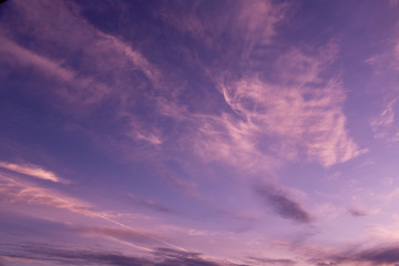 Beautiful sunset sky with clouds