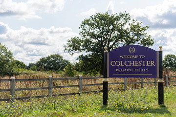 Welcome to Colchester signage, stock