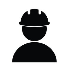 Man with hard hat. Engineer Icon