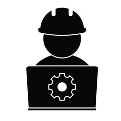 Fototapeta premium Computer engineering. Computer repairing, fix computer, internet icon. 