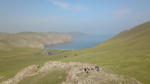 Aja valley view Baikal lake Siberia from air