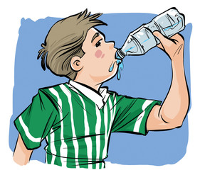 boy drinking water from bottle
