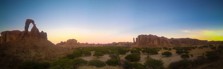 Abstract Rock formation at plateau Ennedi aka window arch in Chad