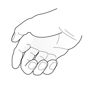 Hand [schwarz-weiß, rechts]