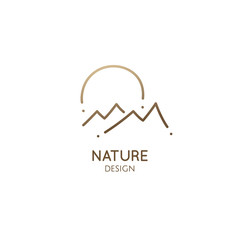 Minimal doodle landscape logo illustration