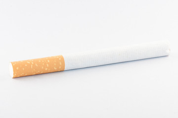 Cigar isolated on white background. Cigarette. Tobacco can cause diseases in the organism. Stop.