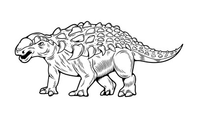 dinosaurs Ankylosaurus engraving drawing art