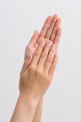 Beautifull woman hand. Care about hand. Clean skin, Manicure and Gesturing. 