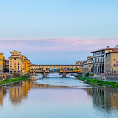 Naklejka premium historic Ponte Veccio in Florence at river Arno