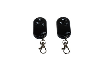 Pair of Remote Controls for LED Lighting system on white background