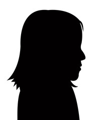 a girl head silhouette vector