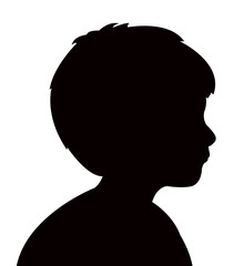 a boy head silhouette vector