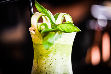 fresh cucumber lemonade with brown sugar & basil
