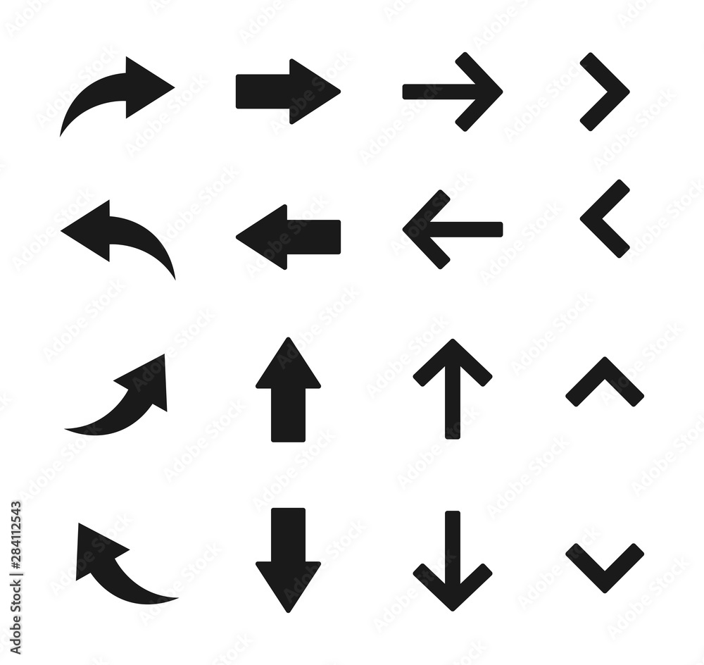 Wall mural arow set symbol icon vector. for web design