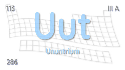 Ununtrium chemical element  physics and chemistry illustration backdrop