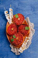 Half grapefruit grilled