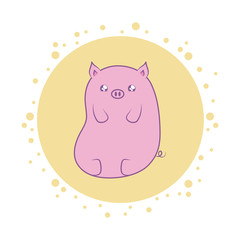 cute piggy baby animal kawaii style