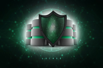 Fototapeta premium 3d rendering Database and computer data security concept