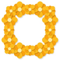 Colorful flower frame background for invitation card or other creative artwork