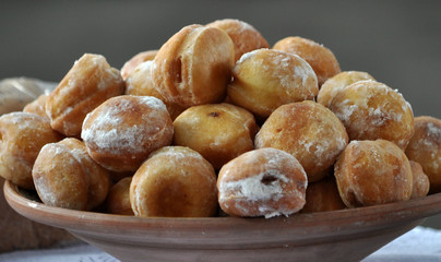 Donuts in a ceramic bowl