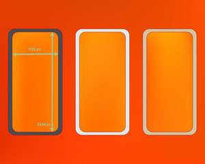 Mesh, orange red colored phone backgrounds kit.