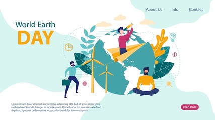 Advertising Flyer World Earth Day, Lettering. © TeraVector