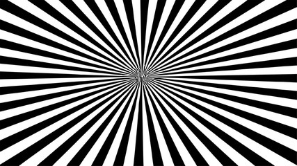 Optical illusion. Deception. Abstract futuristic background from black and white stripes. Vector.