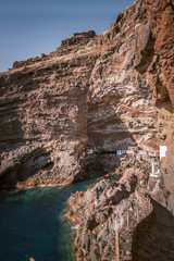 Cove with huts on La Palma