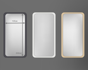 Mesh, gray colored phone backgrounds kit.