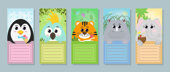 vector set of owls and birds