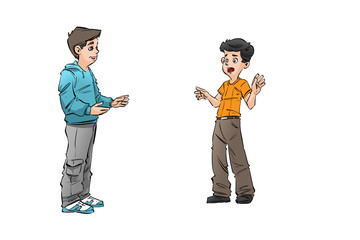 two boy talking