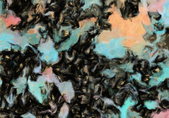 Obraz premium Abstract painting in oil background, splashes of paint on canvas, template for create design textile and fabric prints, flyers, invitations and banners backdrops, colorful fantasy wallpaper pattern