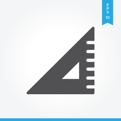 Triangle ruler vector icon, simple sign for web site and mobile app.