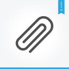 Paper clip vector icon, simple sign for web site and mobile app.