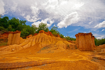 Phrae, Thailand Phae Mueang Phi Forest Park Grand Canyon beautiful design by nature the famous and...