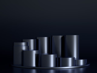 Beautiful, elegant background with a pedestal and a showcase. 3d illustration, 3d ..rendering.