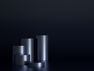 Beautiful, elegant background with a pedestal and a showcase. 3d illustration, 3d ..rendering.