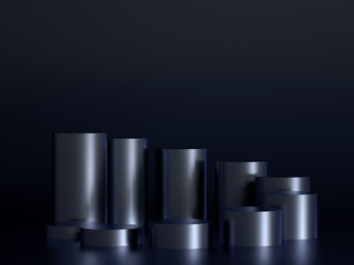 Beautiful, elegant background with a pedestal and a showcase. 3d illustration, 3d ..rendering.