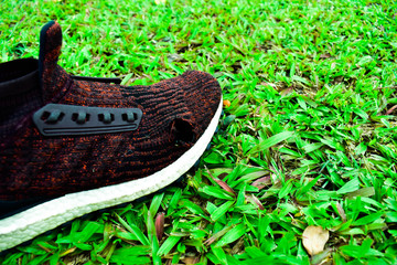 Broken shoes in the garden