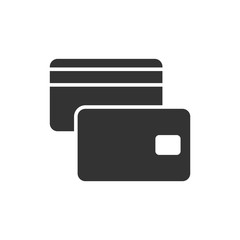 Credit cards black icon on white background