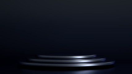 Beautiful, elegant background with a pedestal and a showcase. 3d illustration, 3d ..rendering.