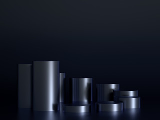 Beautiful, elegant background with a pedestal and a showcase. 3d illustration, 3d ..rendering.