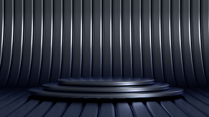 Beautiful, elegant background with a pedestal and a showcase. 3d illustration, 3d ..rendering.