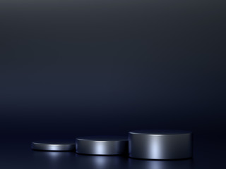 Beautiful, elegant background with a pedestal and a showcase. 3d illustration, 3d ..rendering.