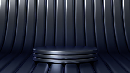 Beautiful, elegant background with a pedestal and a showcase. 3d illustration, 3d ..rendering.