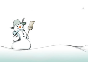 Schneemann mit Freifläche