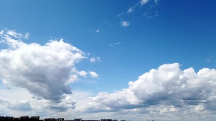 Blue sky time lapse.Clouds on sky, timelapse video.