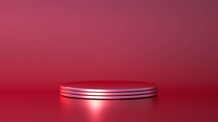 Beautiful, elegant background with a pedestal and a showcase. 3d illustration, 3d ..rendering.