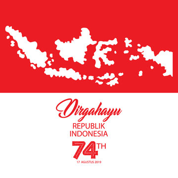 Indonesia Happy Independence Day greeting card. August 17